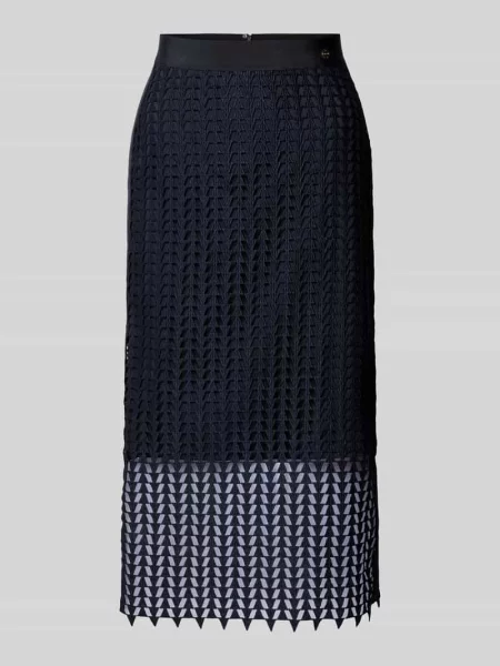 Spódnica midi Marc Cain z siateczką z siateczki niebieska