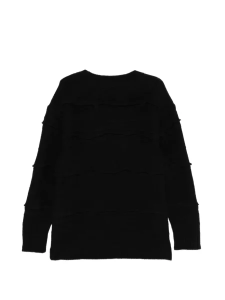 Πλεκτή ζακέτα Yohji Yamamoto με λαιμόκοψη v μαύρο