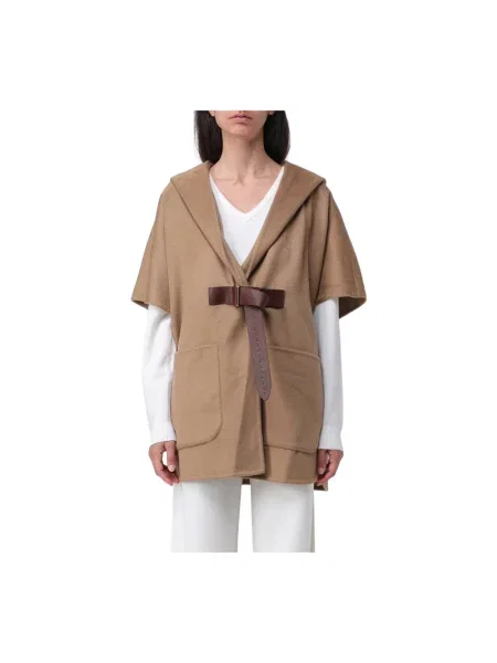 Kurtka skórzana Max Mara brązowa