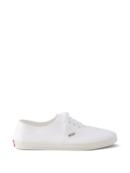 Sneakerși Prada cu șireturi din dantelă alb