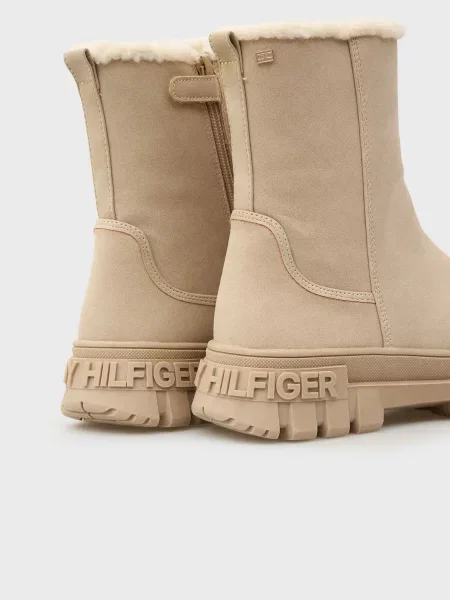 Шкіряні Дитячі Черевики Tommy Hilfiger Kids бежевий