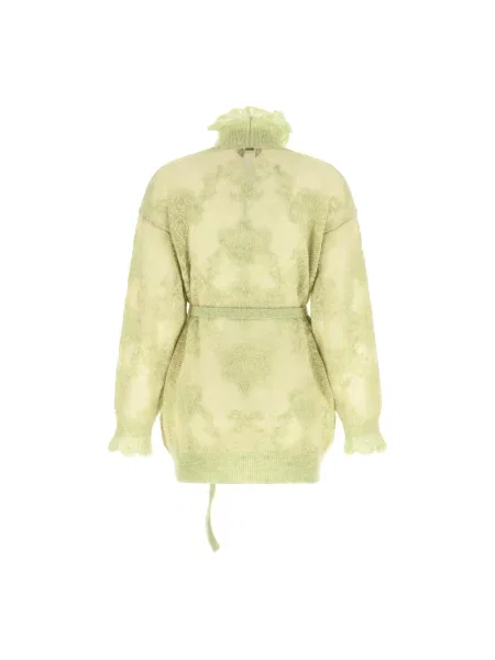 Lniany sweter Twinset zielony