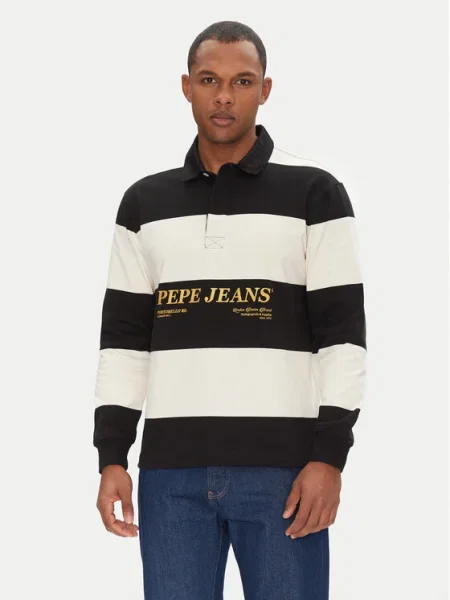 Pepe Jeans Тениска с яка и Brandon черен