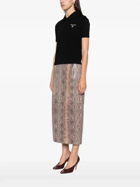 Tricou polo Tory Burch de lână negru