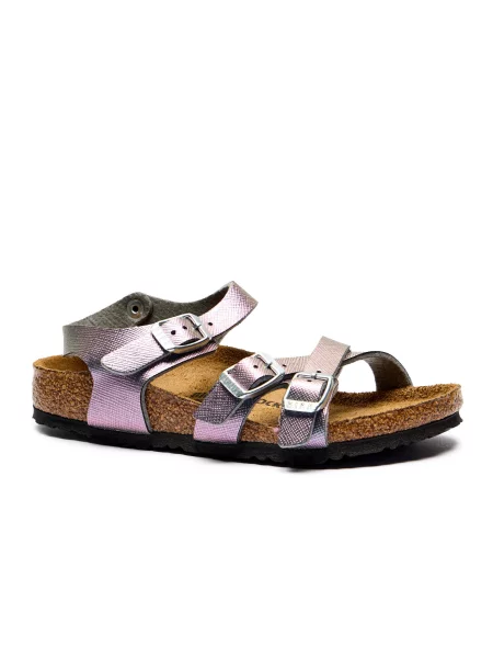 Birkenstock Sandale Kumba Saffiano cu adaos de piele | narrow fit