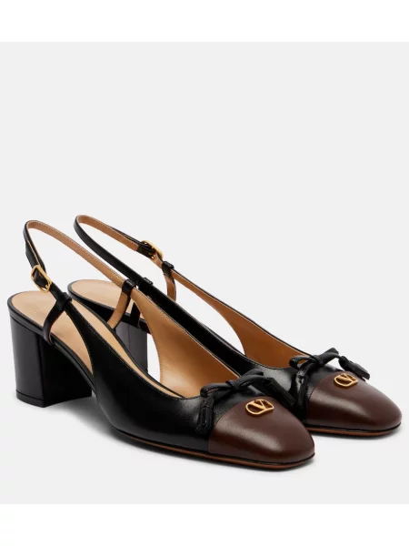 Pantofi cu toc Valentino Garavani din piele slingback negru