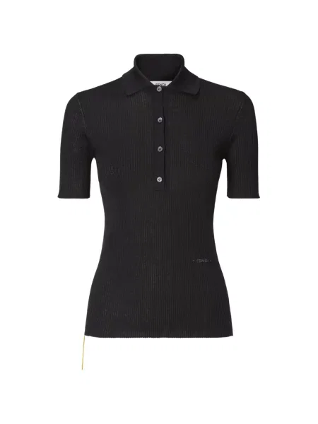 Tricou polo Fendi tricotate negru