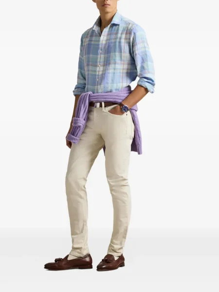 Czapka z daszkiem Polo Ralph Lauren w kratkę z twillu biznesowa niebieska