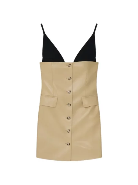 Rochie mini Nanushka cu decolteu în V galben