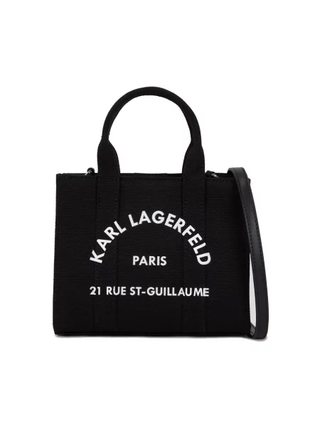 Karl Lagerfeld Kabelka Rue St-Guillaume černá bílá