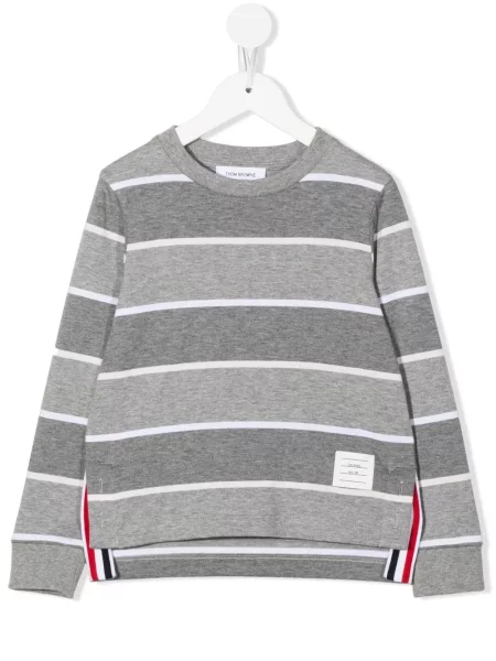 Dětska mikina bez kapuce Thom Browne šedá