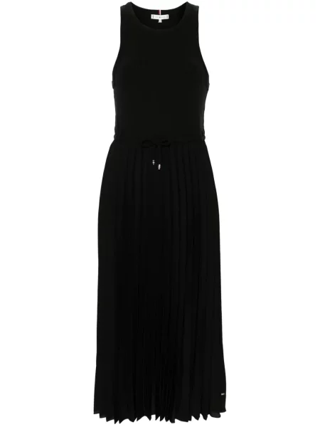 Sukienka midi Tommy Hilfiger bez rękawów plisowana do kolan czarna