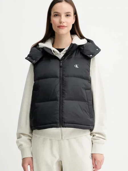 Пухен елек Calvin Klein Jeans зимен модел черно