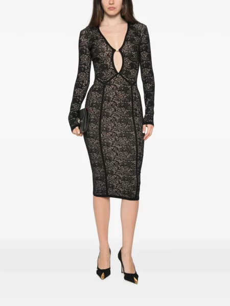 Rochie midi Elisabetta Franchi din dantelă negru