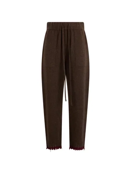 Pantaloni Uma Wang cu cordon maro