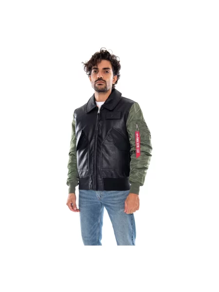 Kurtka skórzana Alpha Industries czarna