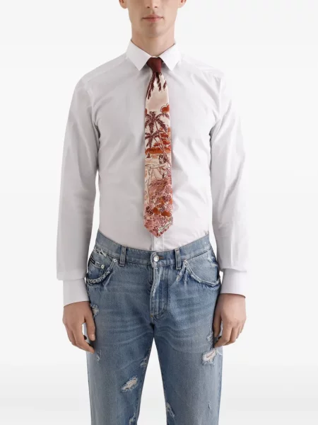 Cravată Dolce & Gabbana cu imagine roșu