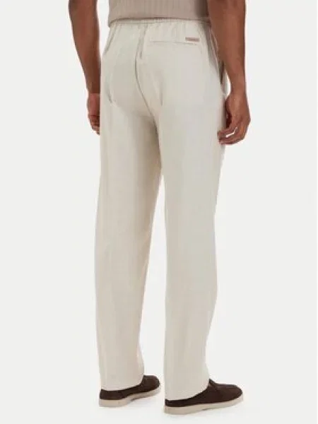 Calvin Klein Nohavice biela ako vlna béžová