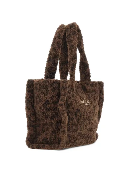Ursuleț de pluș geantă shopper Mc2 Saint Barth cu imagine maro