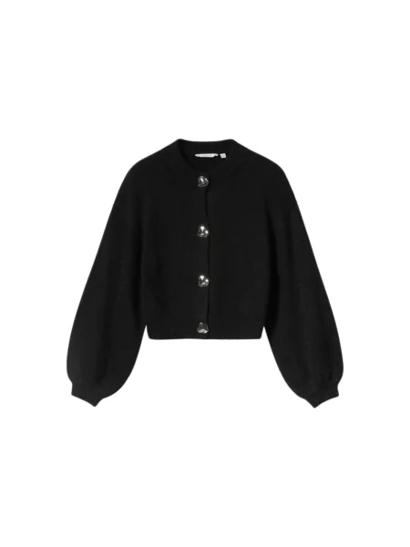 Noella Pulóver N-Miley Knit Cardigan fekete