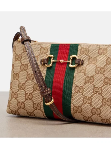 Geantă Gucci din canvas bej