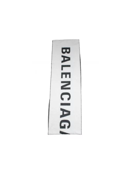 Szal Balenciaga z logo biała
