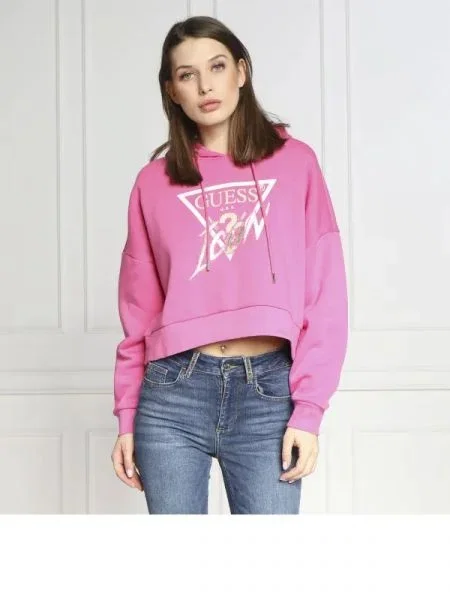 GUESS Hanorac ICON | Cropped Fit roz