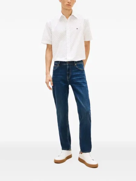 Scurt cămașă Tommy Hilfiger cu imagine alb
