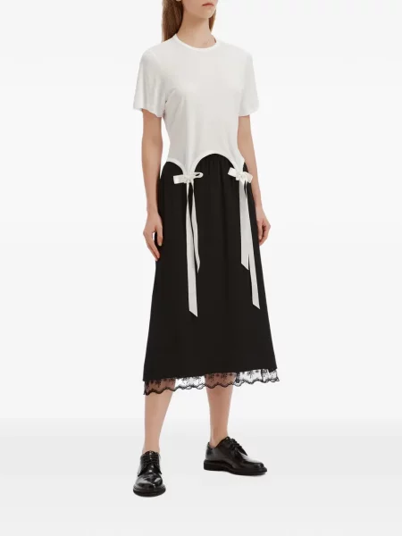 Fustă midi Simone Rocha din dantelă negru