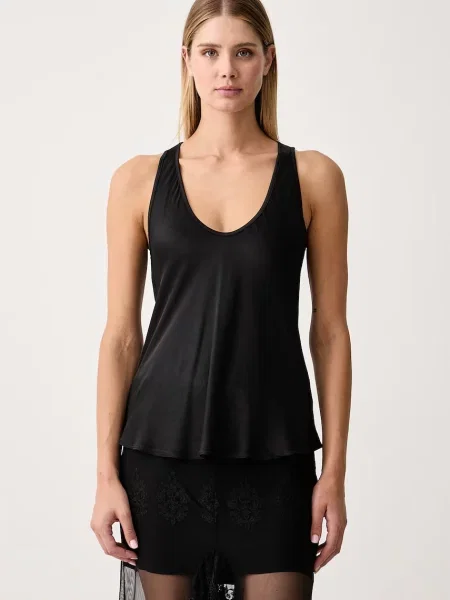 Haveone top pentru femei cu vâscoză negru