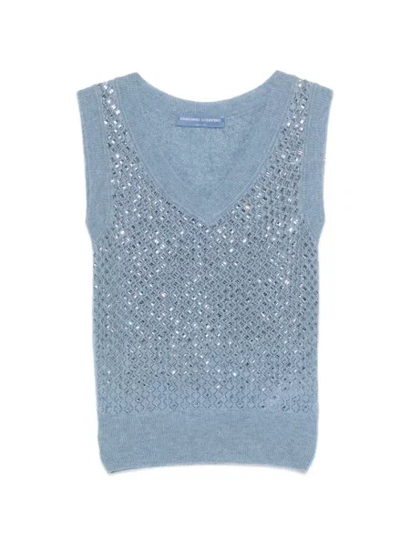 Vestă Ermanno Scervino cu decolteu în V albastru