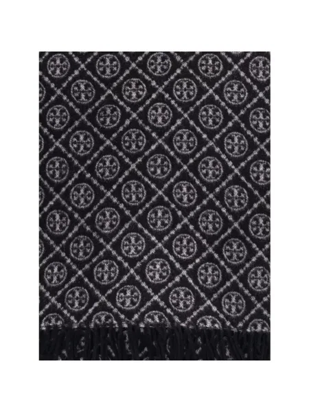 Szal Tory Burch wełniana czarna