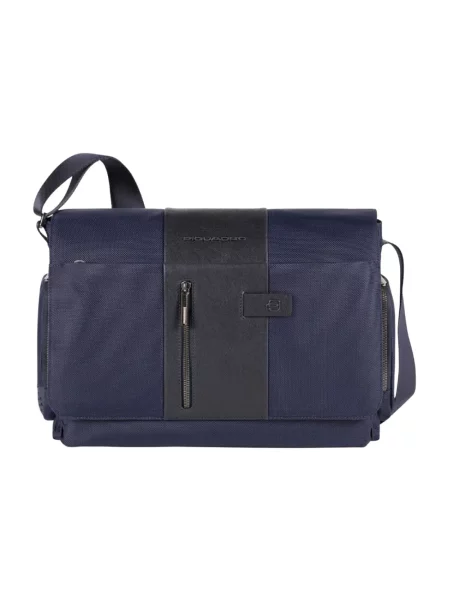 Torba crossbody Piquadro skórzana niebieska