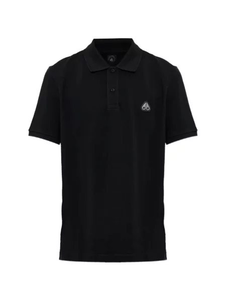 Tricou polo Moose Knuckles cu autograf negru