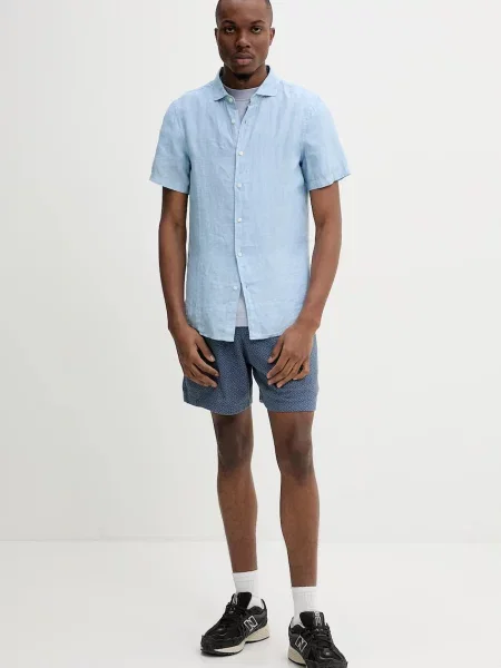 Сорочка з льону Superdry regular з італійським коміром