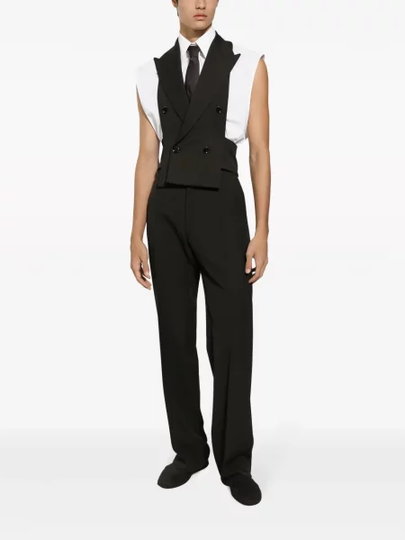 Vilnonės kelnės Dolce & Gabbana juoda