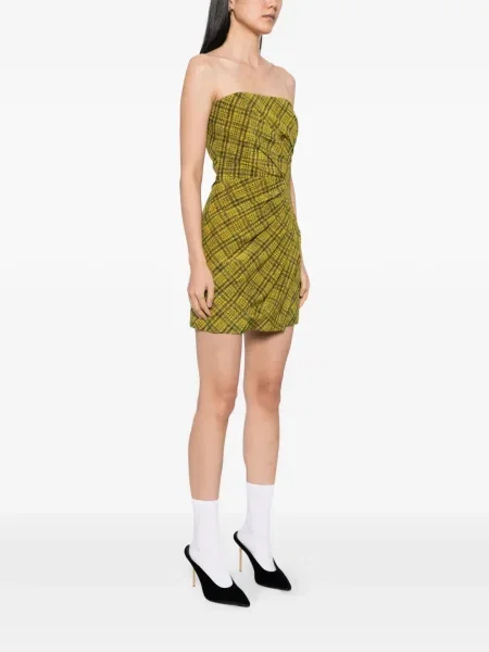 Rochie Alessandra Rich în carouri de costum galben