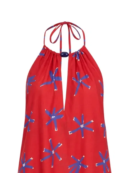 Rochie mini Staud cu gât halter roșu