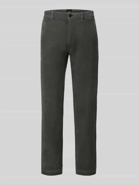 Chinosy o kroju tapered fit z mieszanki bawełny Boss Orange zielone
