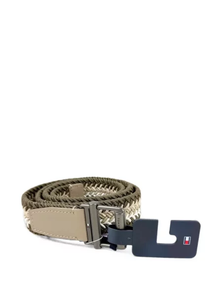 Cu centură curea Tommy Hilfiger cu dungi țesută verde