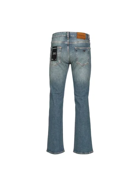 Jeansy straight leg Emporio Armani niebieskie