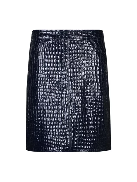 Osłona spódnica skórzana Tom Ford niebieska