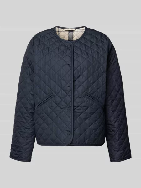 Krój regular fit Kurtka pikowana z Wyhaftowane logo Model CASHEL' Barbour granatowa