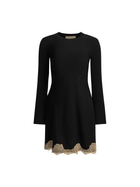 Lniana sukienka mini Valentino czarna