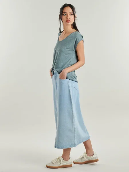 Tricou Pieces cu dungi albastru