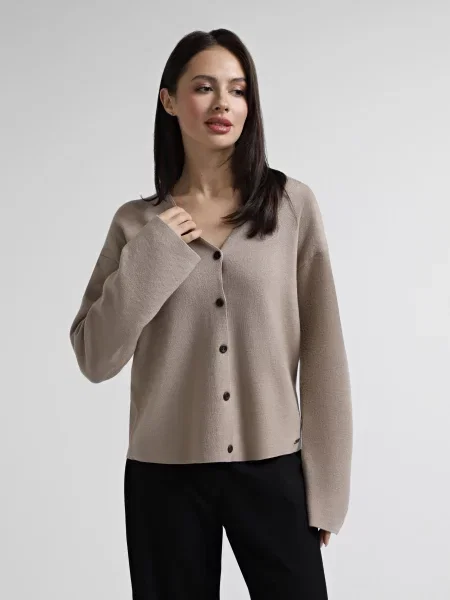 Кардиган Calvin Klein бавовна/вовна бежевий