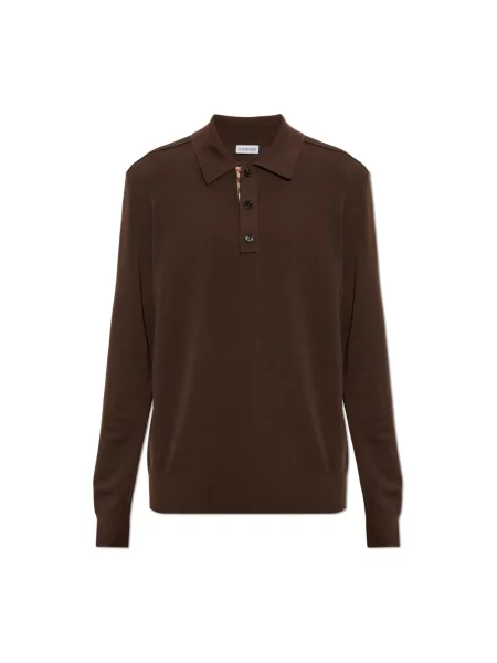 Sweter Burberry wełniany brązowy