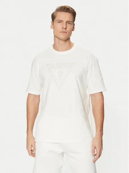 Guess Póló Overshirt Fit fehér