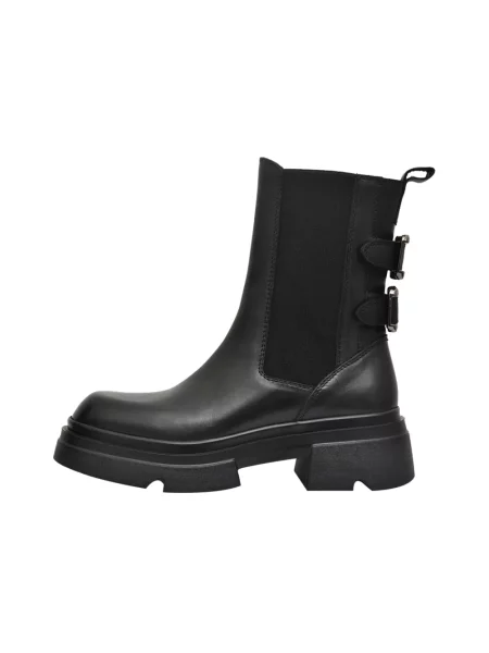 Buty do kostki Emanuélle Vee skórzane czarne