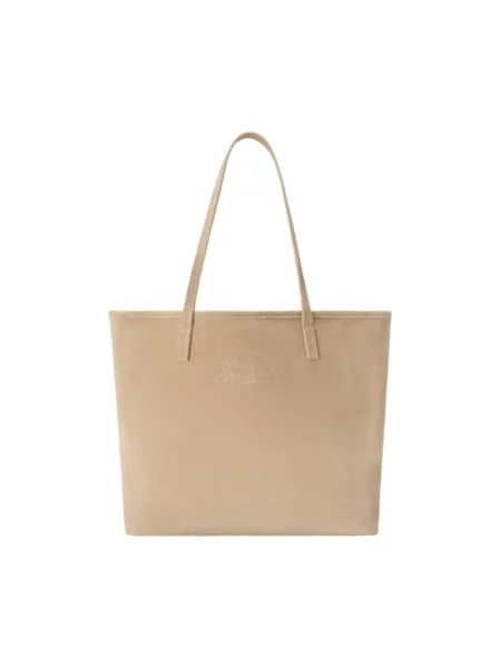Shopperka Mc2 Saint Barth zamszowa beżowa